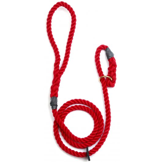 Outhwaites Gun Dog Rope Slip Lead Red Outhwaites Gun Dog Rope Slip Lead Red